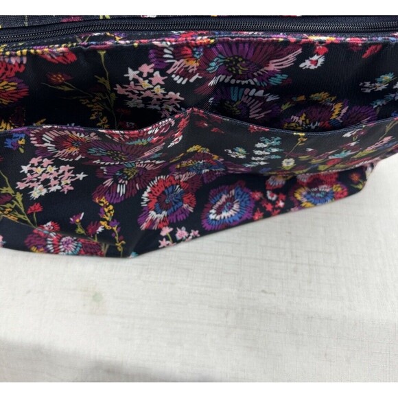 Vera Bradley Essential Messenger Bag & Ultimate Card Case Midnight Wildflowers - Picture 7 of 16